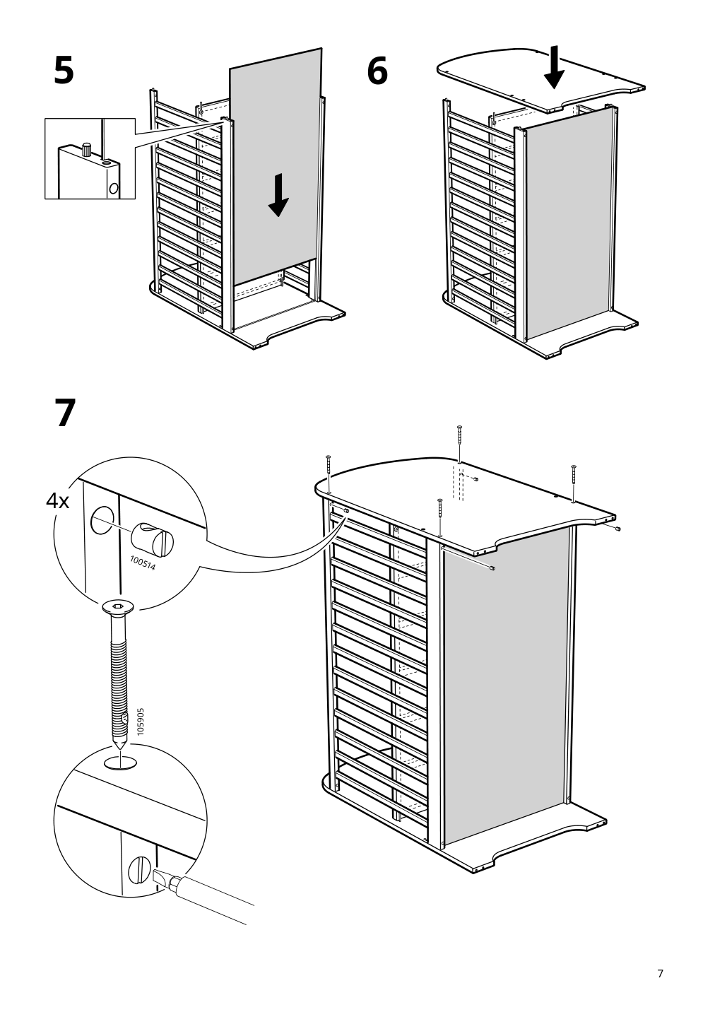 Assembly instructions for IKEA Gonatt crib with drawer white | Page 7 - IKEA GONATT crib with drawer 304.670.92