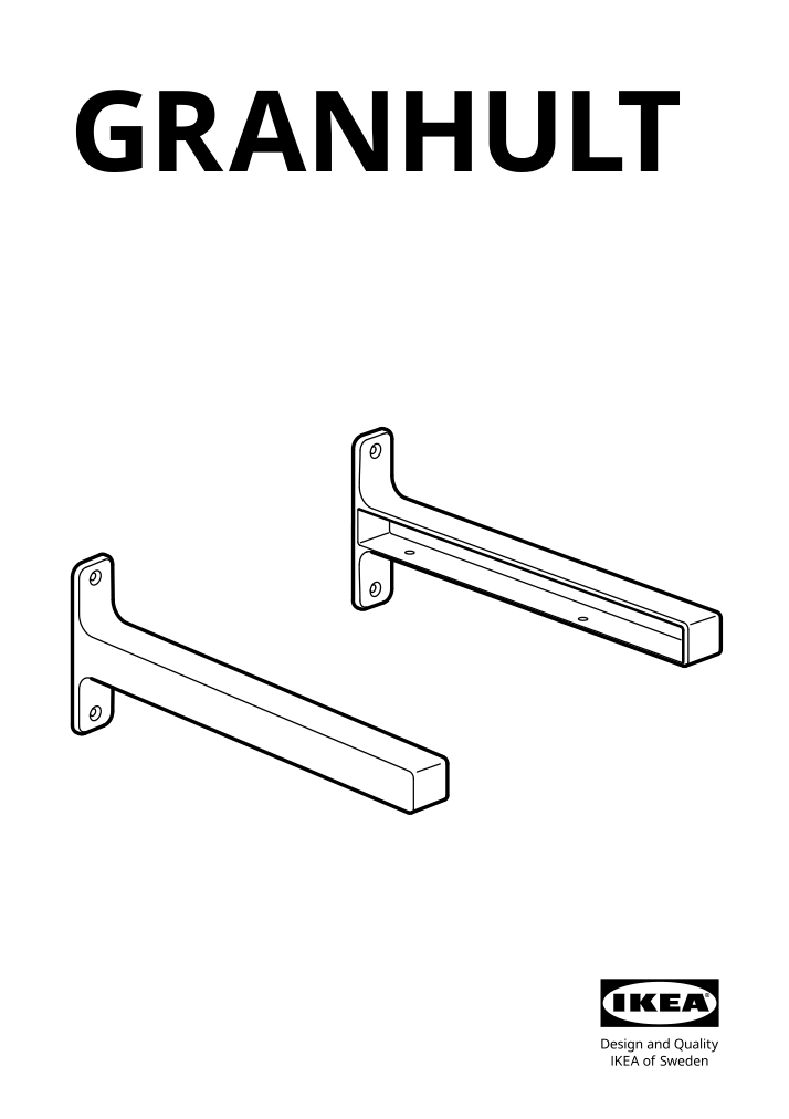 Assembly instructions for IKEA Granhult bracket nickel plated | Page 1 - IKEA BRIMNES / BERGSHULT TV storage combination 993.986.71