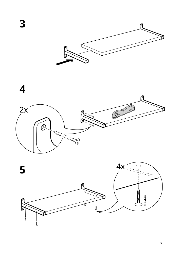 Assembly instructions for IKEA Granhult bracket nickel plated | Page 7 - IKEA BRIMNES / BERGSHULT TV storage combination 993.986.71