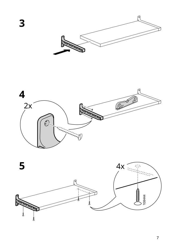 Assembly instructions for IKEA Granhult connecting bracket nickel plated | Page 7 - IKEA BRIMNES / BERGSHULT TV storage combination 993.986.71