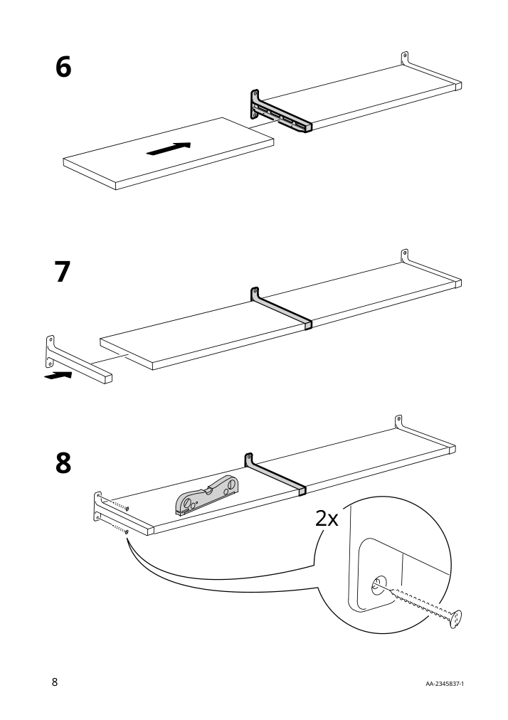 Assembly instructions for IKEA Granhult connecting bracket nickel plated | Page 8 - IKEA BRIMNES / BERGSHULT TV storage combination 193.986.70