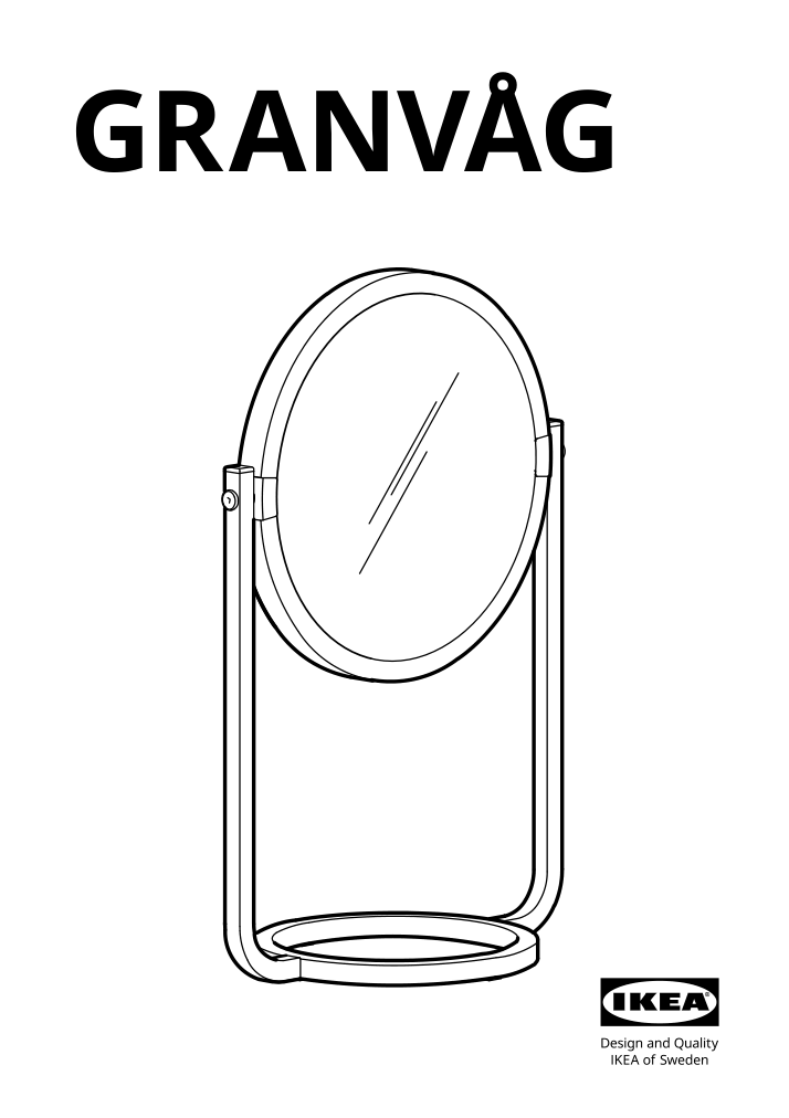 Assembly instructions for IKEA Granvag table mirror pink | Page 1 - IKEA GRANVÅG table mirror 905.109.88