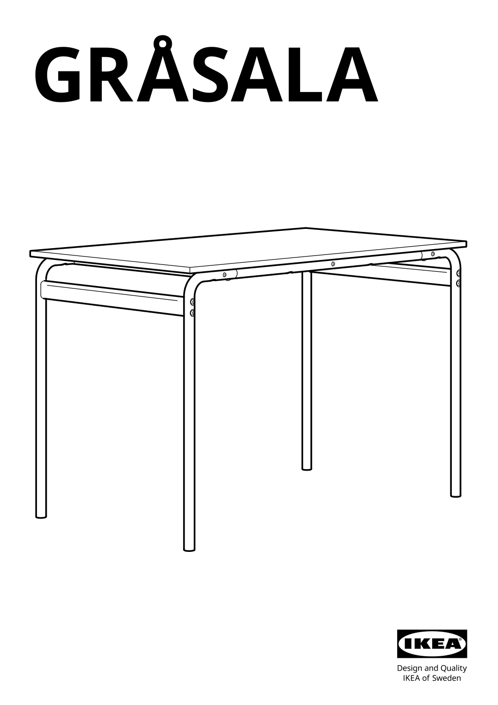 Assembly instructions for IKEA Grasala underframe for table top gray | Page 1 - IKEA GRÅSALA / GRÅSALA table and 4 chairs 694.840.43