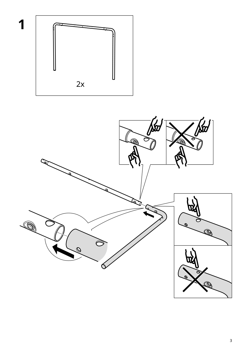 Assembly instructions for IKEA Grasala underframe for table top gray | Page 3 - IKEA GRÅSALA / GRÅSALA table and 4 chairs 694.840.43