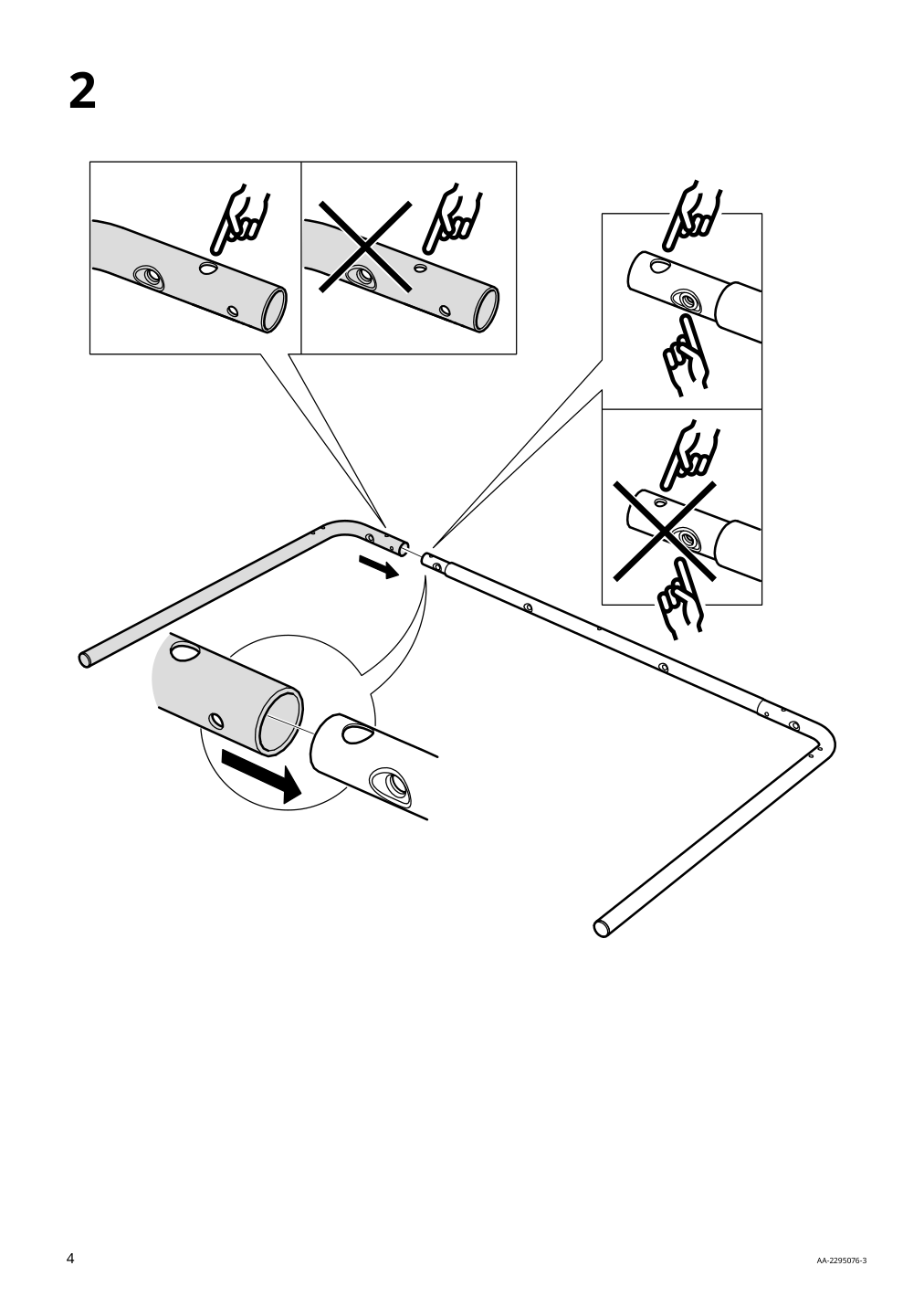 Assembly instructions for IKEA Grasala underframe for table top gray | Page 4 - IKEA GRÅSALA / GRÅSALA table and 4 chairs 694.840.43