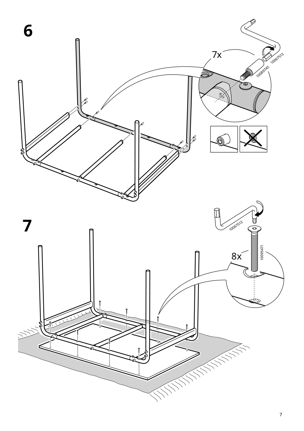 Assembly instructions for IKEA Grasala underframe for table top gray | Page 7 - IKEA GRÅSALA / GRÅSALA table and 4 chairs 694.840.43