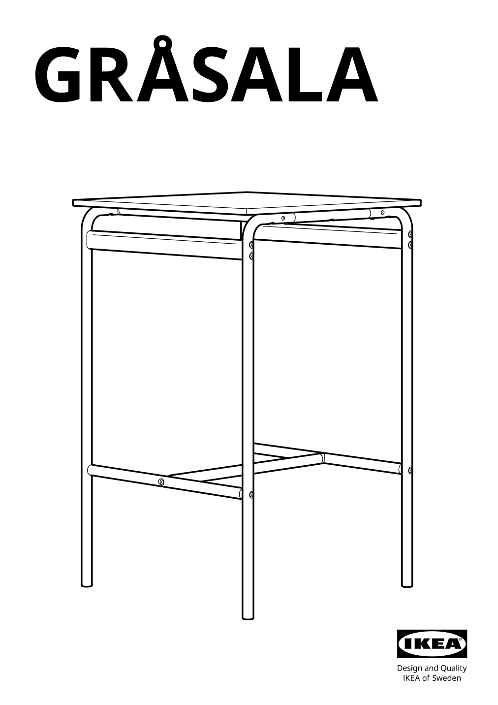 Assembly instructions for IKEA Grasala underframe for table top gray | Page 1 - IKEA GRÅSALA / GRÅSALA bar table and 2 bar stools 894.840.56