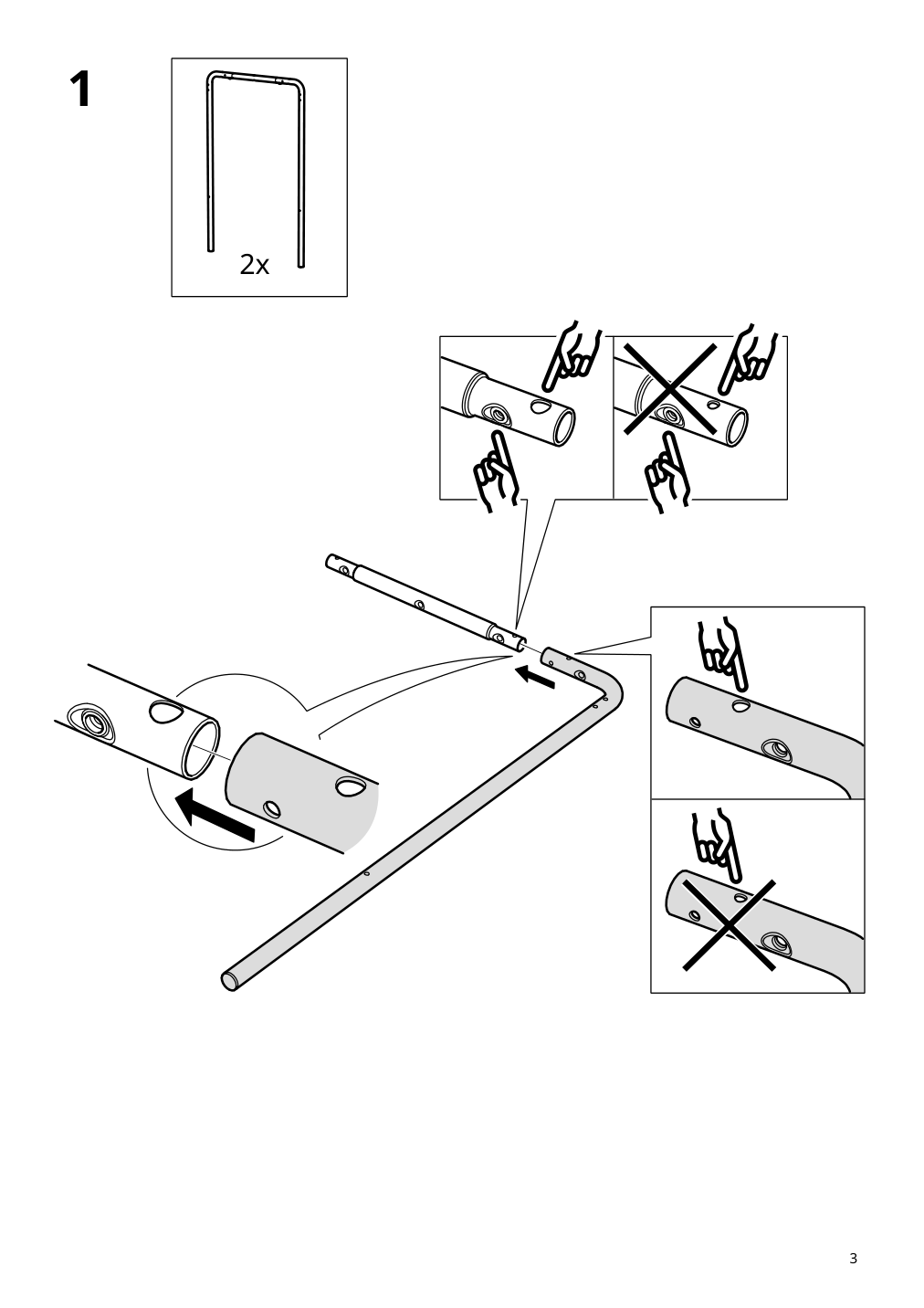 Assembly instructions for IKEA Grasala underframe for table top gray | Page 3 - IKEA GRÅSALA / GRÅSALA bar table and 2 bar stools 894.840.56