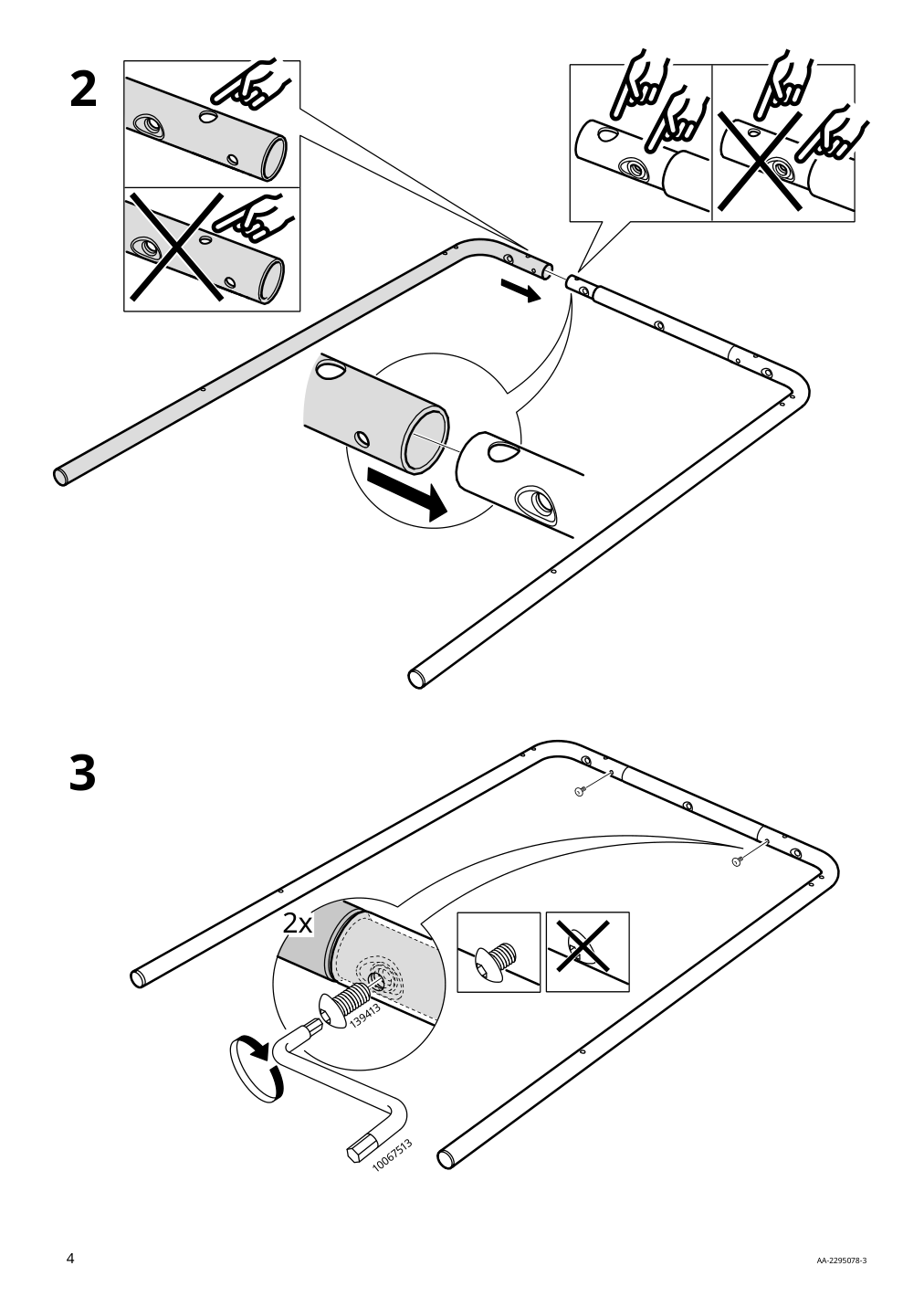 Assembly instructions for IKEA Grasala underframe for table top gray | Page 4 - IKEA GRÅSALA / GRÅSALA bar table and 2 bar stools 894.840.56