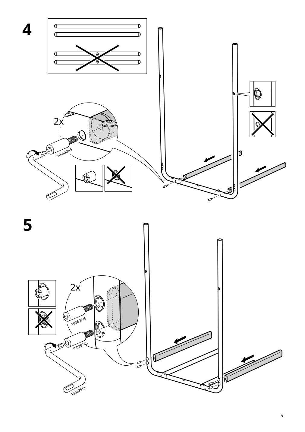 Assembly instructions for IKEA Grasala underframe for table top gray | Page 5 - IKEA GRÅSALA / GRÅSALA bar table and 2 bar stools 894.840.56