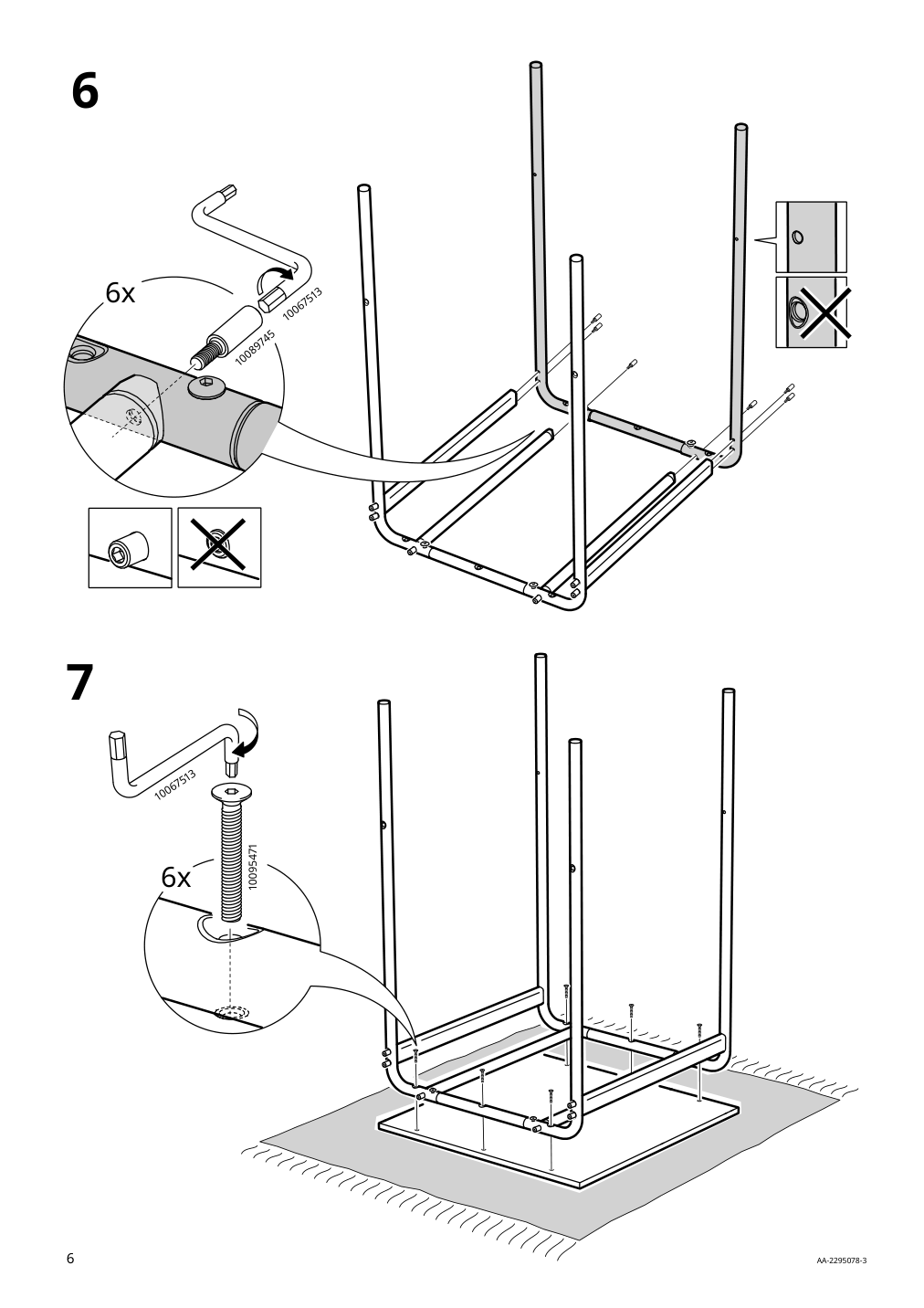 Assembly instructions for IKEA Grasala underframe for table top gray | Page 6 - IKEA GRÅSALA / GRÅSALA bar table and 2 bar stools 894.840.56