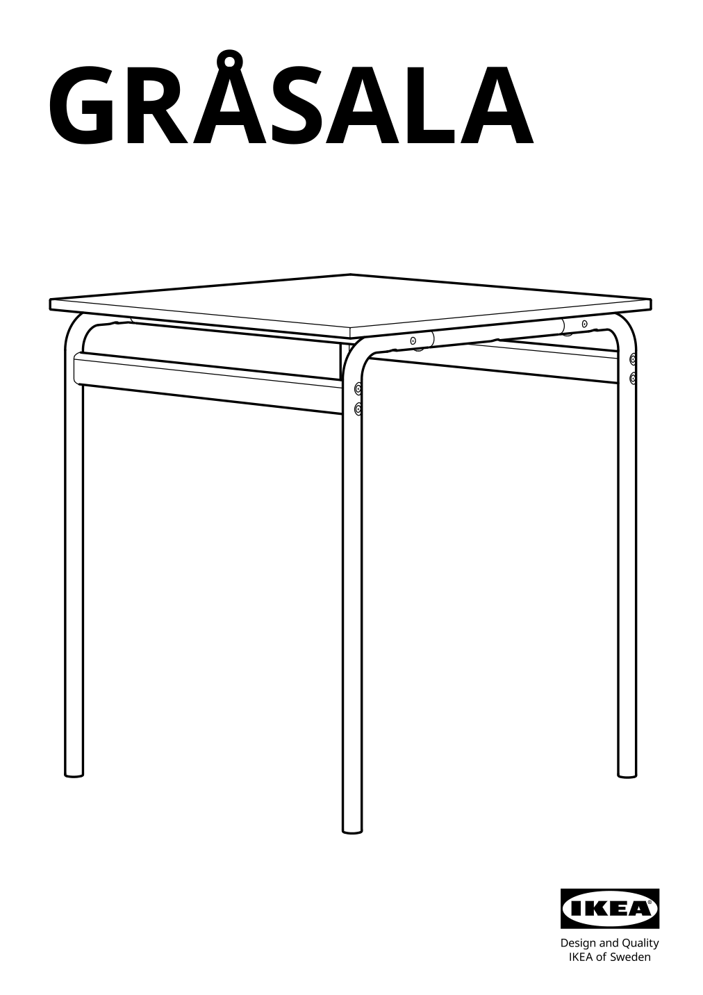 Assembly instructions for IKEA Grasala underframe for table top gray | Page 1 - IKEA GRÅSALA / ÖSTANÖ table and 2 chairs 195.513.89