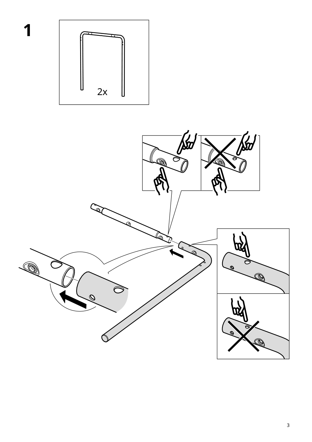 Assembly instructions for IKEA Grasala underframe for table top gray | Page 3 - IKEA GRÅSALA / ÖSTANÖ table and 2 chairs 195.513.89