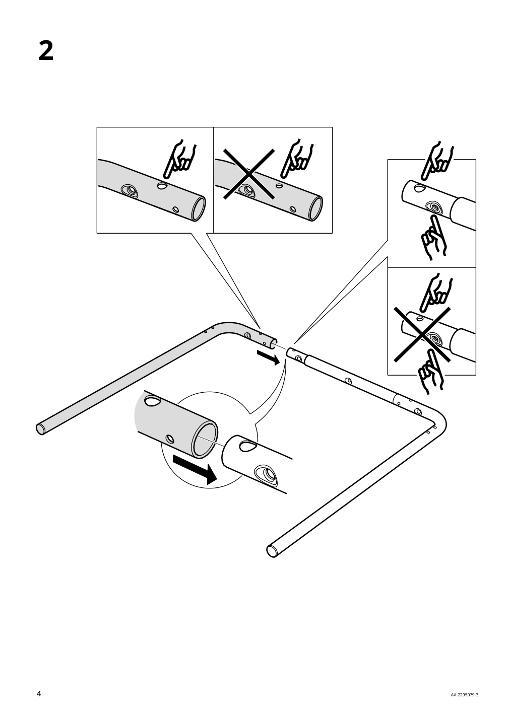 Assembly instructions for IKEA Grasala underframe for table top gray | Page 4 - IKEA GRÅSALA / ÖSTANÖ table and 2 chairs 195.513.89