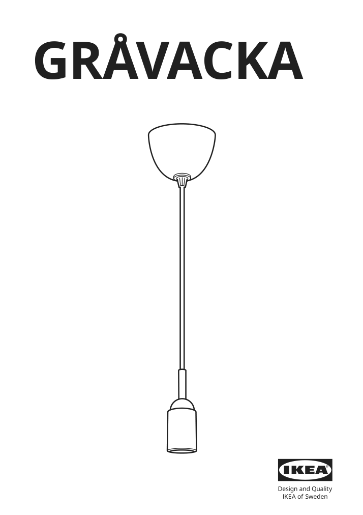 Assembly instructions for IKEA Gravacka cord set for bulb dark blue | Page 1 - IKEA GRÅVACKA / MOLNART pendant lamp with LED bulb 894.844.62