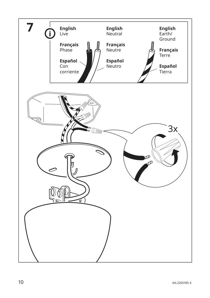 Assembly instructions for IKEA Gravacka cord set for bulb dark blue | Page 10 - IKEA GRÅVACKA / MOLNART pendant lamp with LED bulb 894.844.62