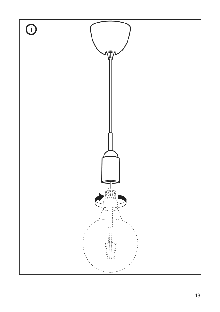 Assembly instructions for IKEA Gravacka cord set for bulb dark blue | Page 13 - IKEA GRÅVACKA / MOLNART pendant lamp with LED bulb 894.844.62