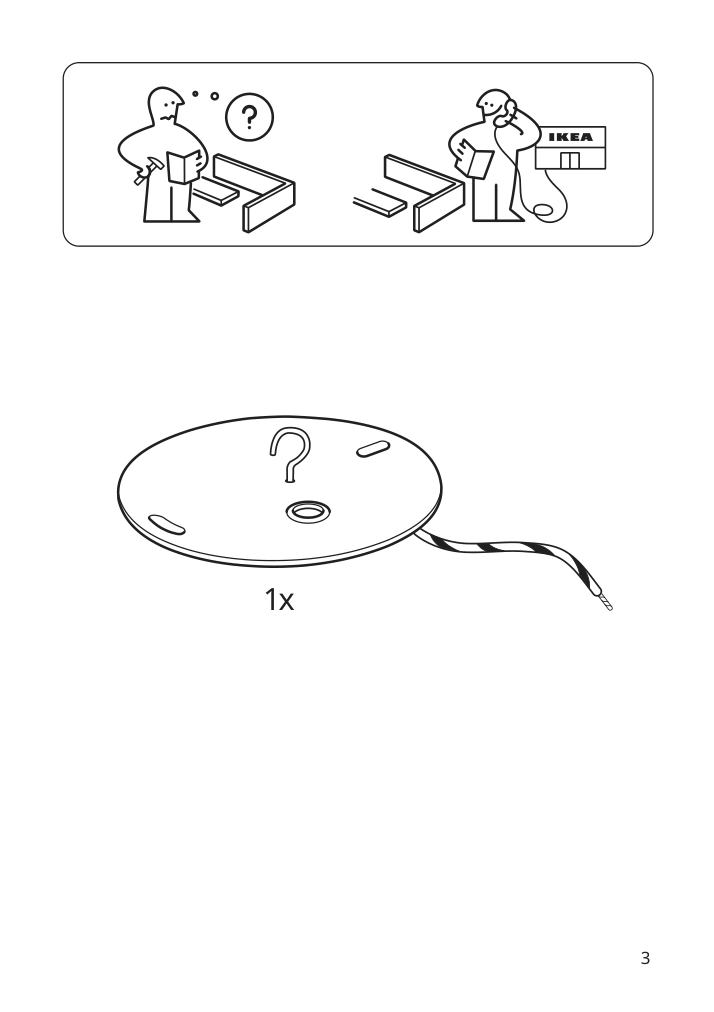 Assembly instructions for IKEA Gravacka cord set for bulb dark blue | Page 3 - IKEA GRÅVACKA / MOLNART pendant lamp with LED bulb 894.844.62