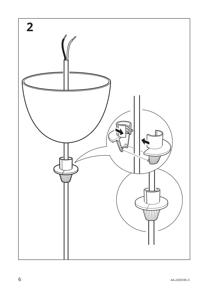 Assembly instructions for IKEA Gravacka cord set for bulb dark blue | Page 6 - IKEA GRÅVACKA / MOLNART pendant lamp with LED bulb 894.844.62