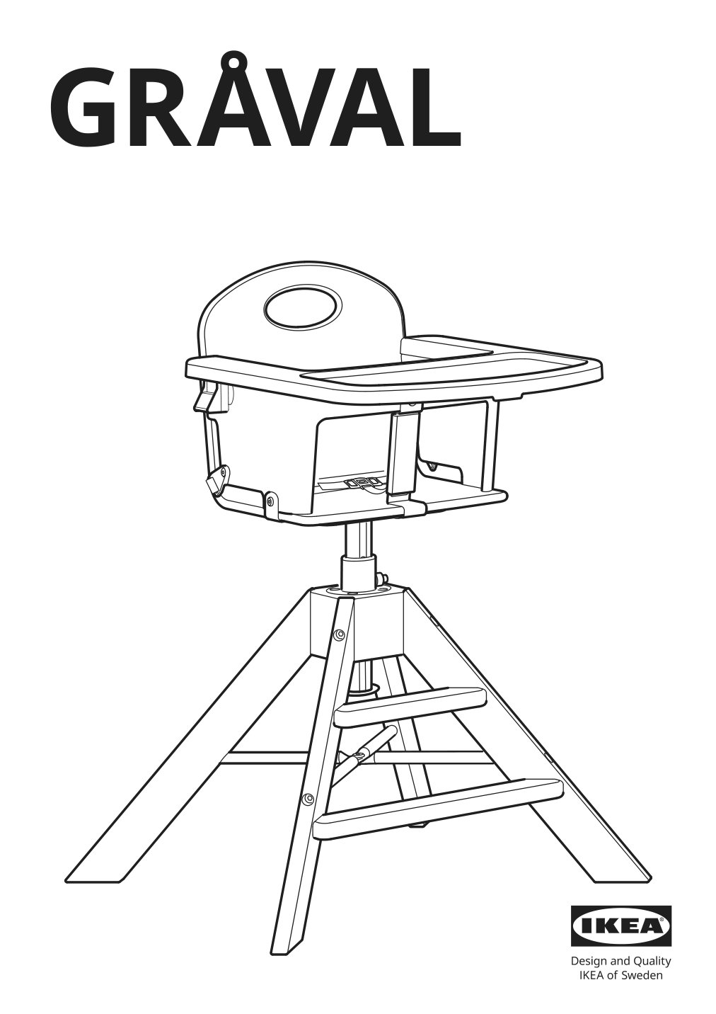 Assembly instructions for IKEA Graval junior highchair with tray | Page 1 - IKEA GRÅVAL junior/highchair with tray 504.103.54