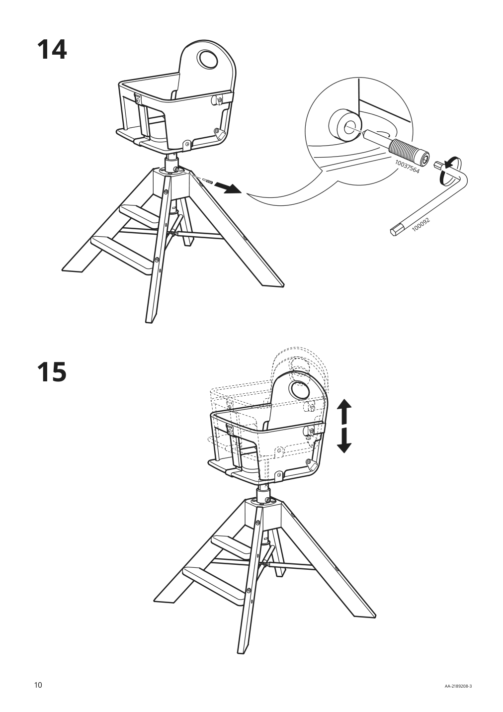 Assembly instructions for IKEA Graval junior highchair with tray | Page 10 - IKEA GRÅVAL junior/highchair with tray 504.103.54