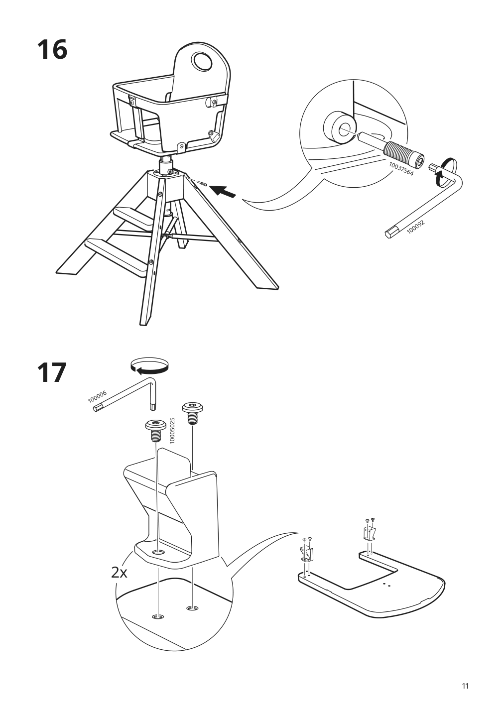 Assembly instructions for IKEA Graval junior highchair with tray | Page 11 - IKEA GRÅVAL junior/highchair with tray 504.103.54