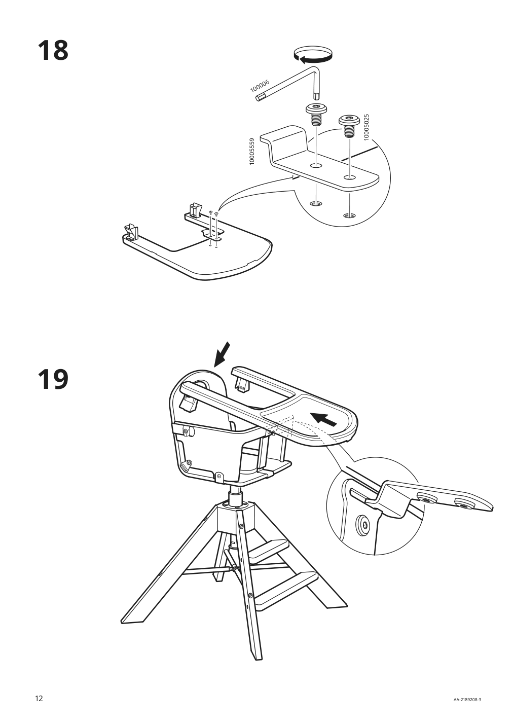 Assembly instructions for IKEA Graval junior highchair with tray | Page 12 - IKEA GRÅVAL junior/highchair with tray 504.103.54