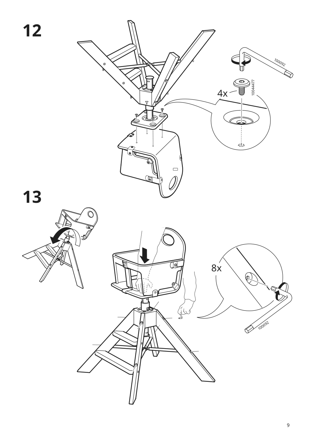 Assembly instructions for IKEA Graval junior highchair with tray | Page 9 - IKEA GRÅVAL junior/highchair with tray 504.103.54