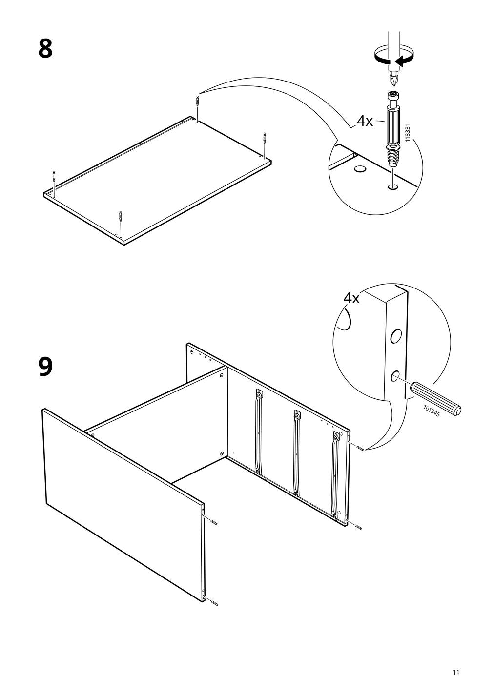 Assembly instructions for IKEA Greaker cabinet with drawers white | Page 11 - IKEA GREÅKER cabinet with drawers 505.010.71