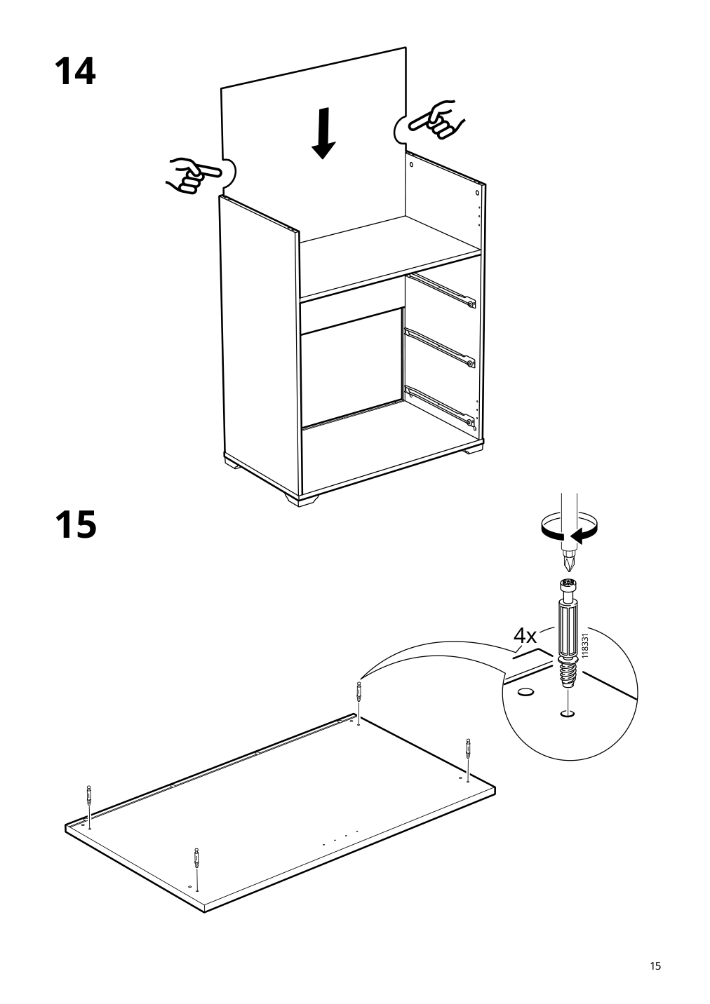 Assembly instructions for IKEA Greaker cabinet with drawers white | Page 15 - IKEA GREÅKER cabinet with drawers 505.010.71