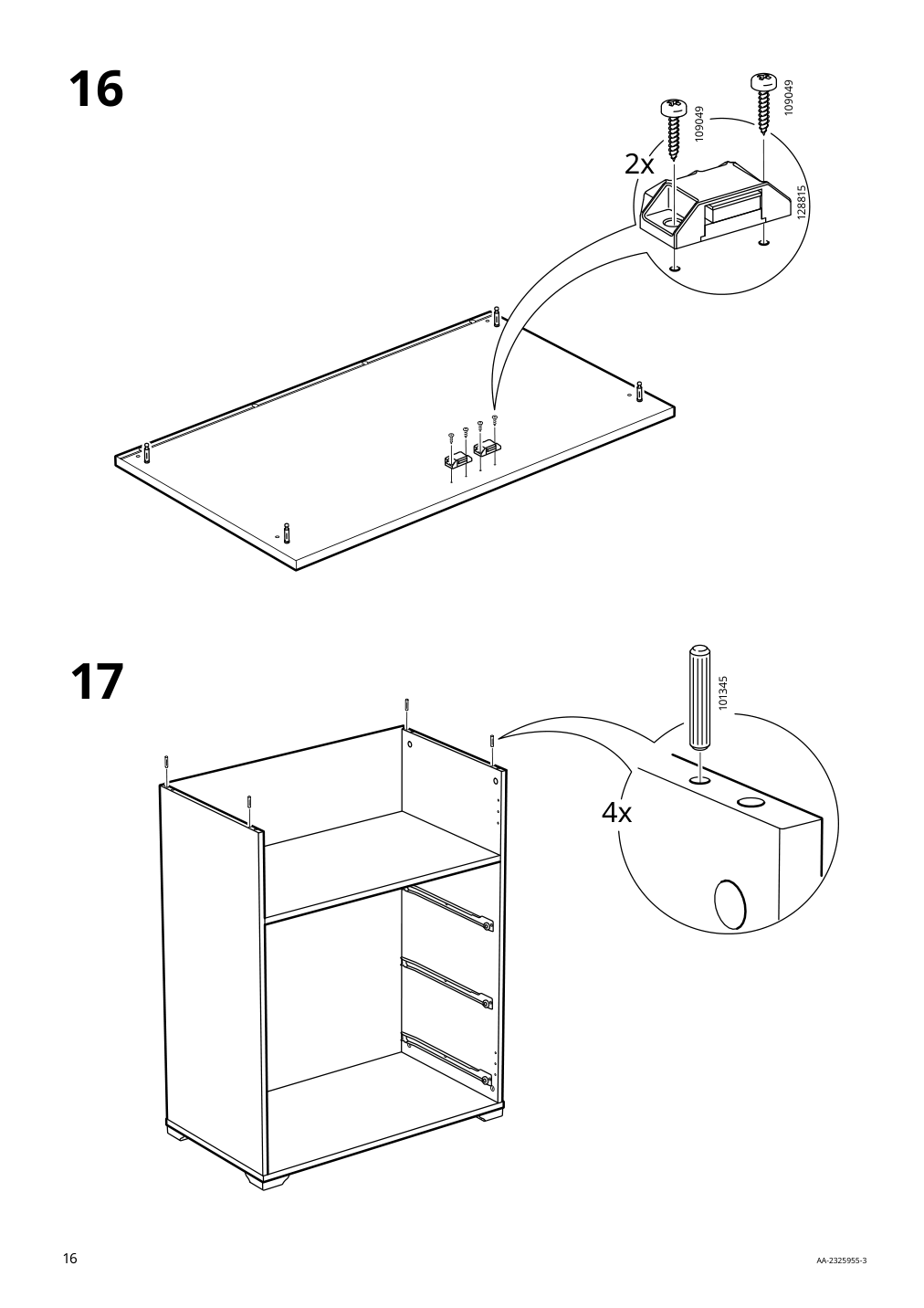 Assembly instructions for IKEA Greaker cabinet with drawers white | Page 16 - IKEA GREÅKER cabinet with drawers 505.010.71