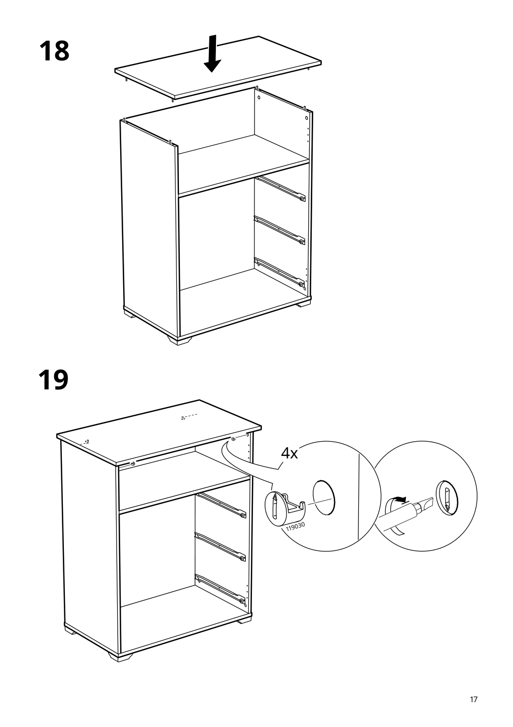 Assembly instructions for IKEA Greaker cabinet with drawers white | Page 17 - IKEA GREÅKER cabinet with drawers 505.010.71