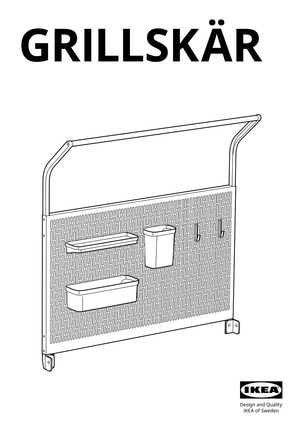 Assembly instructions for IKEA Grillskaer back panel for outdoor kitchen black | Page 1 - IKEA GRILLSKÄR kitchen island w back panel 794.952.44