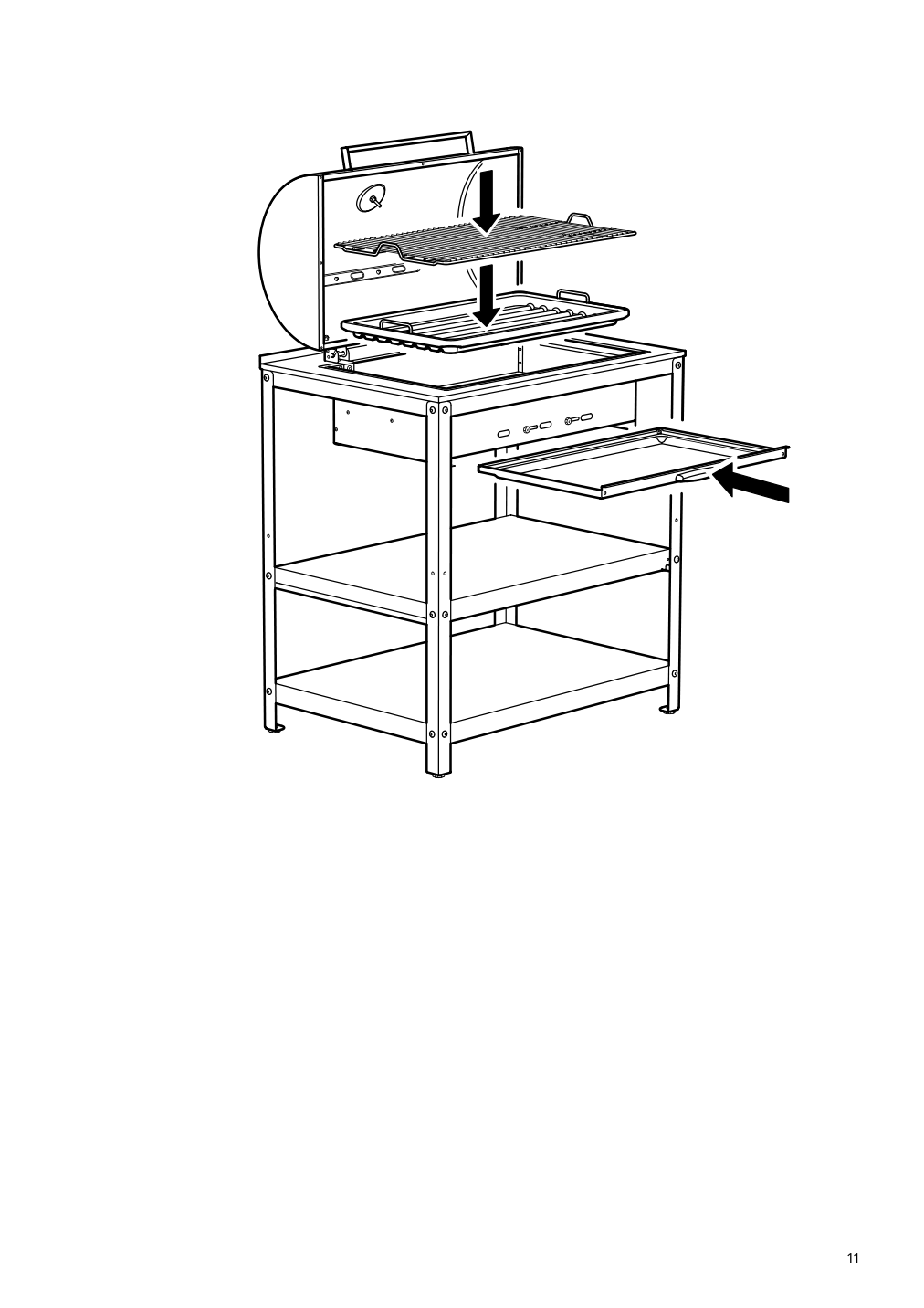 Assembly instructions for IKEA Grillskaer charcoal grill black stainless steel outdoor | Page 11 - IKEA GRILLSKÄR charcoal grill w kitchen island 994.952.38