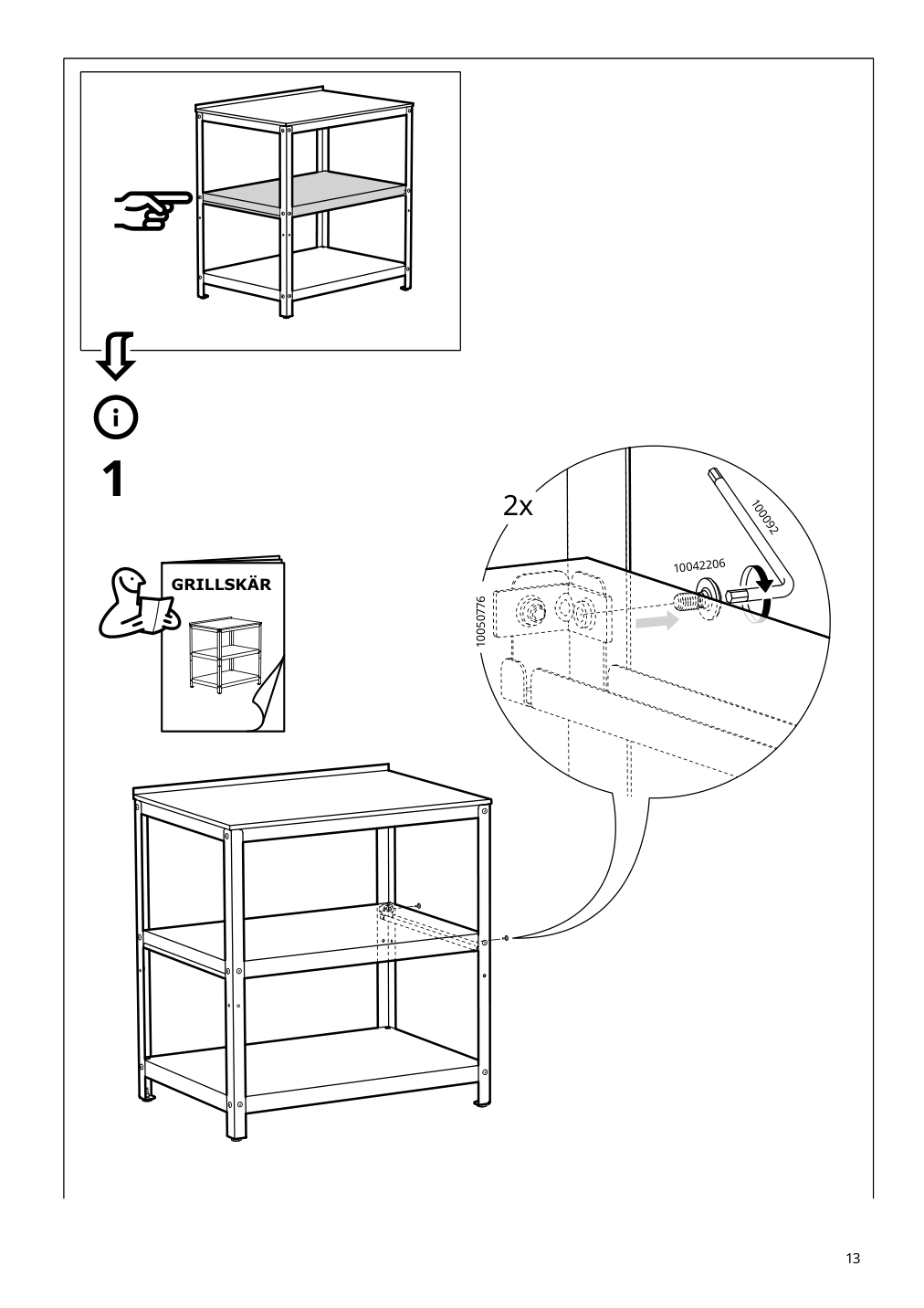 Assembly instructions for IKEA Grillskaer charcoal grill black stainless steel outdoor | Page 13 - IKEA GRILLSKÄR charcoal grill w kitchen island 994.952.38