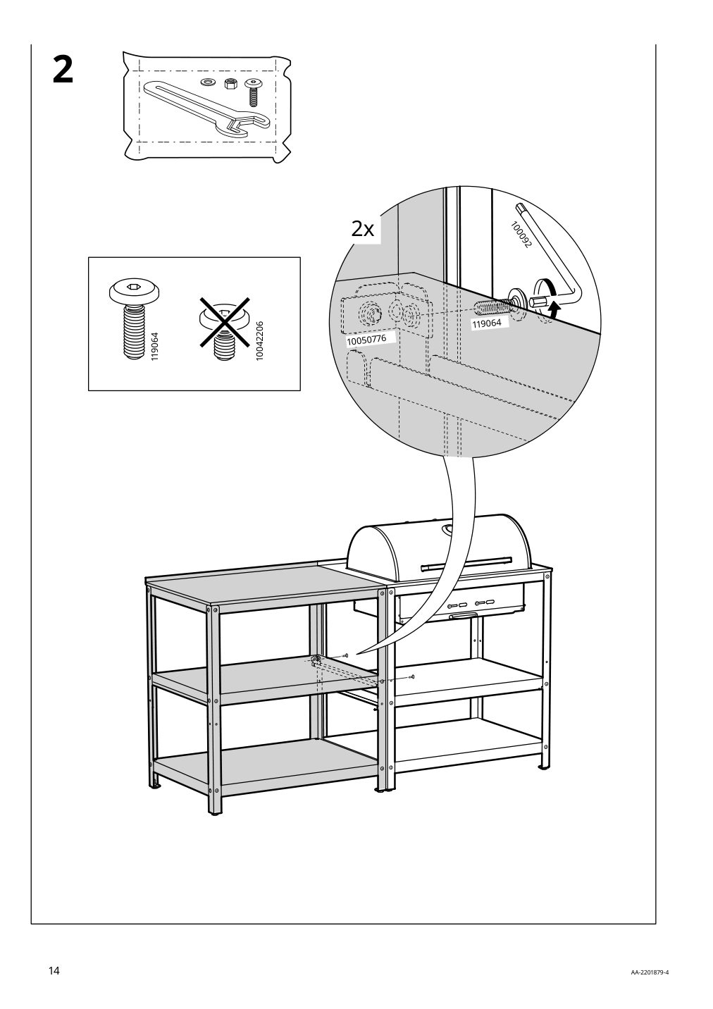 Assembly instructions for IKEA Grillskaer charcoal grill black stainless steel outdoor | Page 14 - IKEA GRILLSKÄR kitchen sink ut/chrcl bbq, outdoor 893.855.27