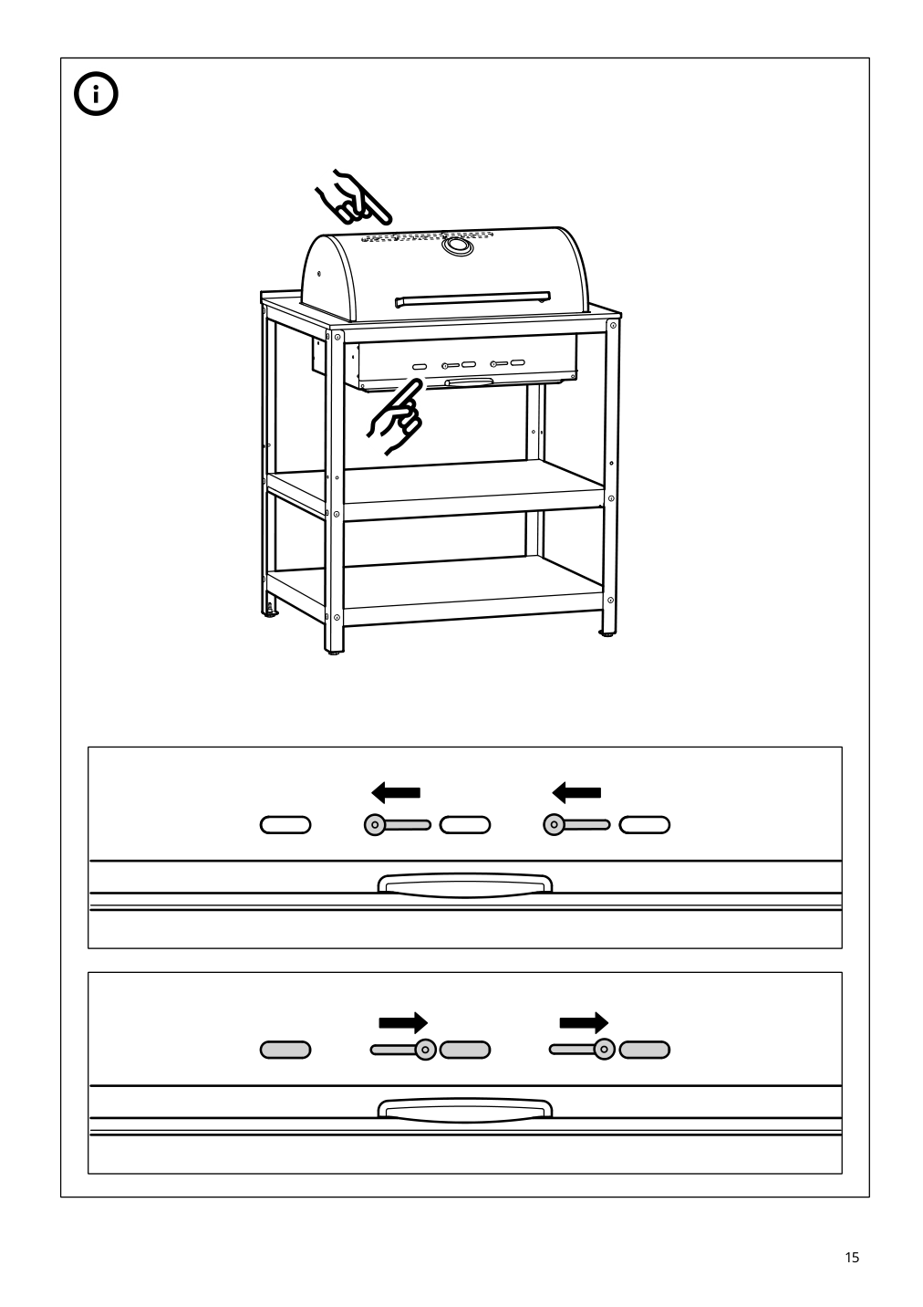 Assembly instructions for IKEA Grillskaer charcoal grill black stainless steel outdoor | Page 15 - IKEA GRILLSKÄR charcoal grill w kitchen island 994.952.38