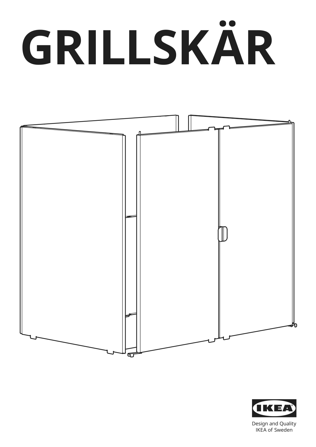 Assembly instructions for IKEA Grillskaer door side units back black stainless steel outdoor | Page 1 - IKEA GRILLSKÄR outdoor kitchen 394.185.73