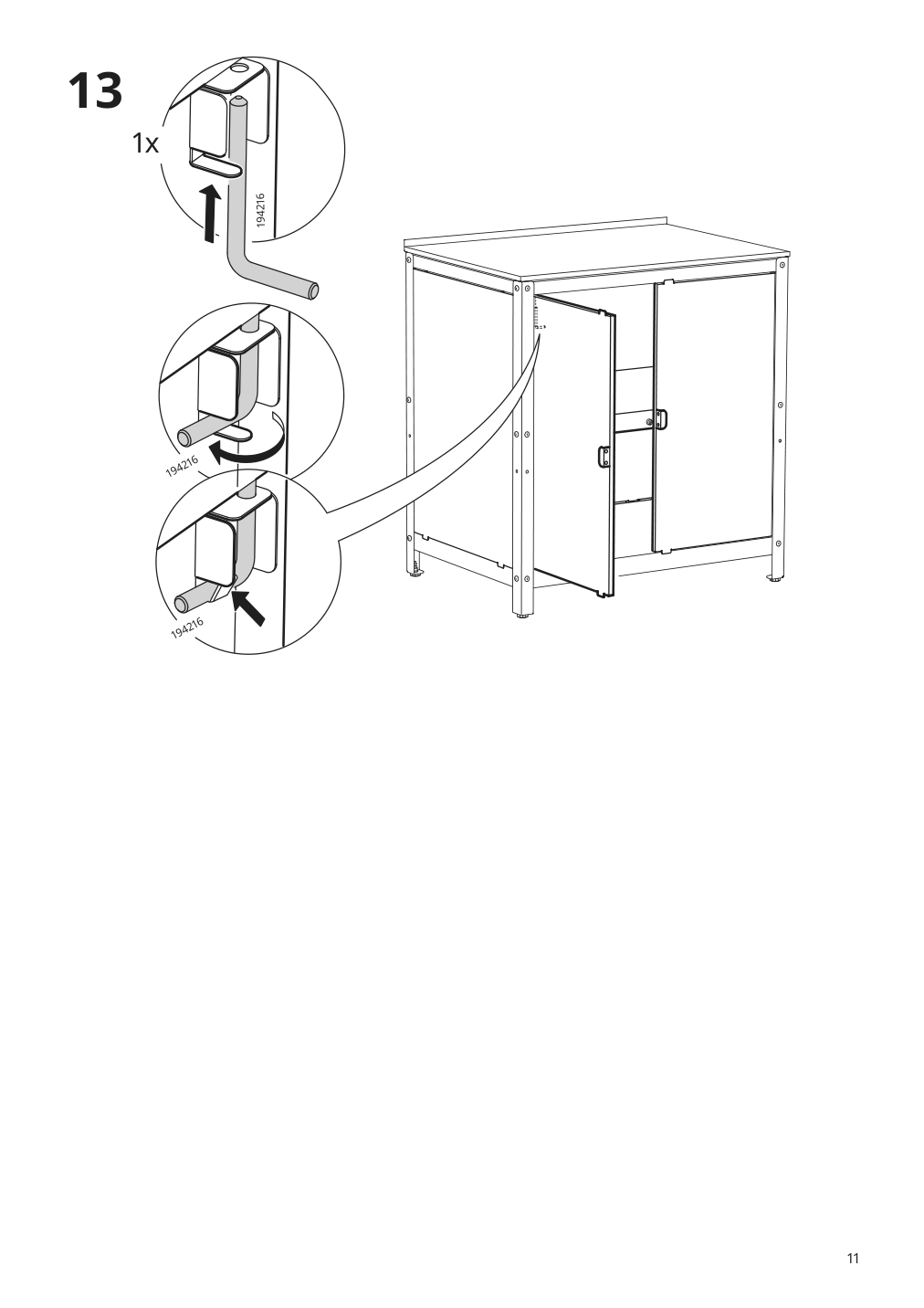 Assembly instructions for IKEA Grillskaer door side units back black stainless steel outdoor | Page 11 - IKEA GRILLSKÄR outdoor kitchen 394.185.73