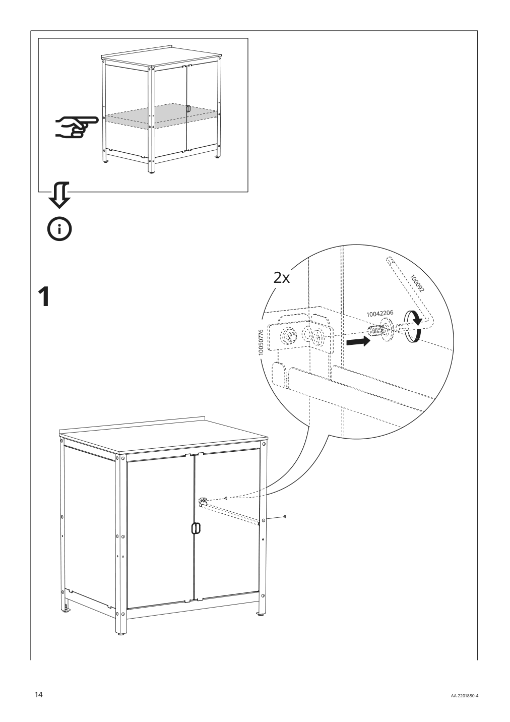 Assembly instructions for IKEA Grillskaer door side units back black stainless steel outdoor | Page 14 - IKEA GRILLSKÄR outdoor kitchen 394.222.64