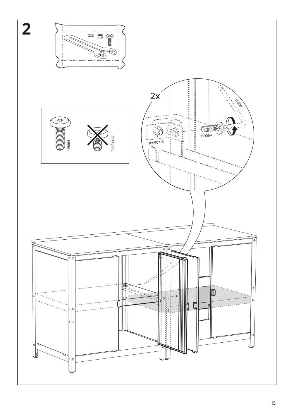 Assembly instructions for IKEA Grillskaer door side units back black stainless steel outdoor | Page 15 - IKEA GRILLSKÄR outdoor kitchen 394.222.64