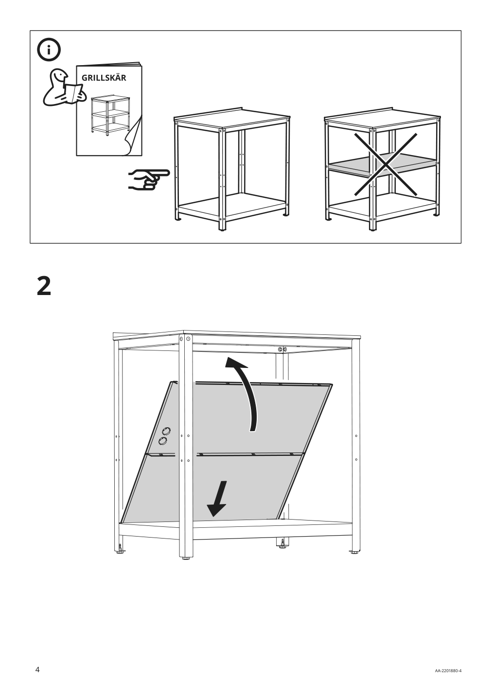 Assembly instructions for IKEA Grillskaer door side units back black stainless steel outdoor | Page 4 - IKEA GRILLSKÄR outdoor kitchen 394.185.73