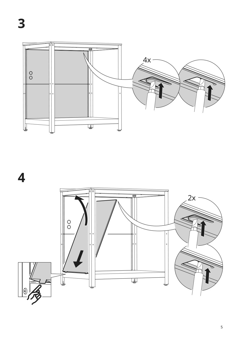 Assembly instructions for IKEA Grillskaer door side units back black stainless steel outdoor | Page 5 - IKEA GRILLSKÄR outdoor kitchen 394.222.64