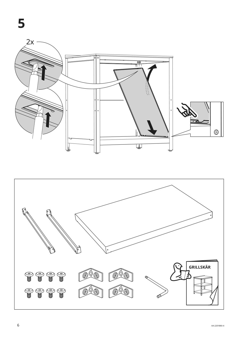 Assembly instructions for IKEA Grillskaer door side units back black stainless steel outdoor | Page 6 - IKEA GRILLSKÄR outdoor kitchen 394.222.64