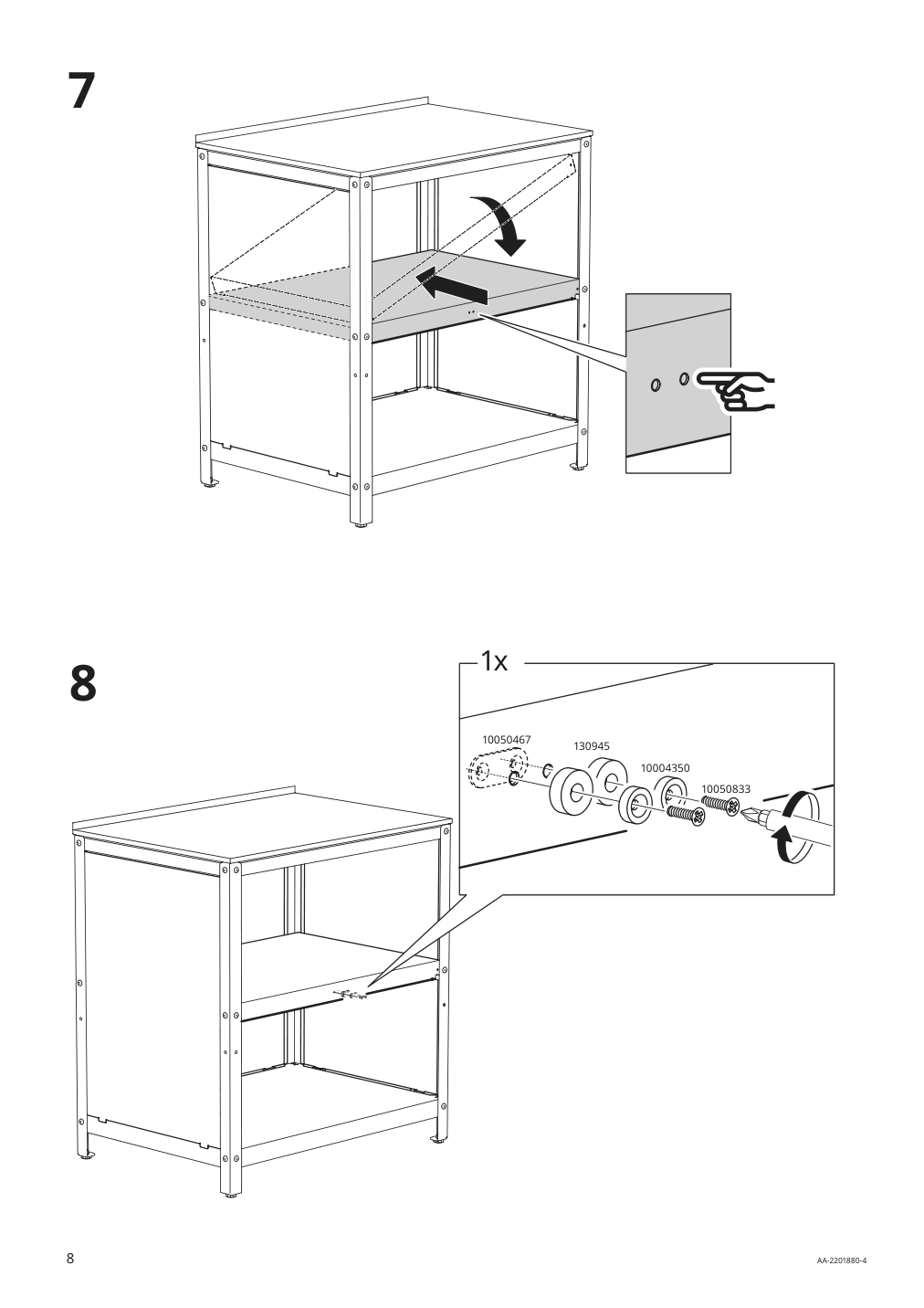 Assembly instructions for IKEA Grillskaer door side units back black stainless steel outdoor | Page 8 - IKEA GRILLSKÄR outdoor kitchen 394.222.64