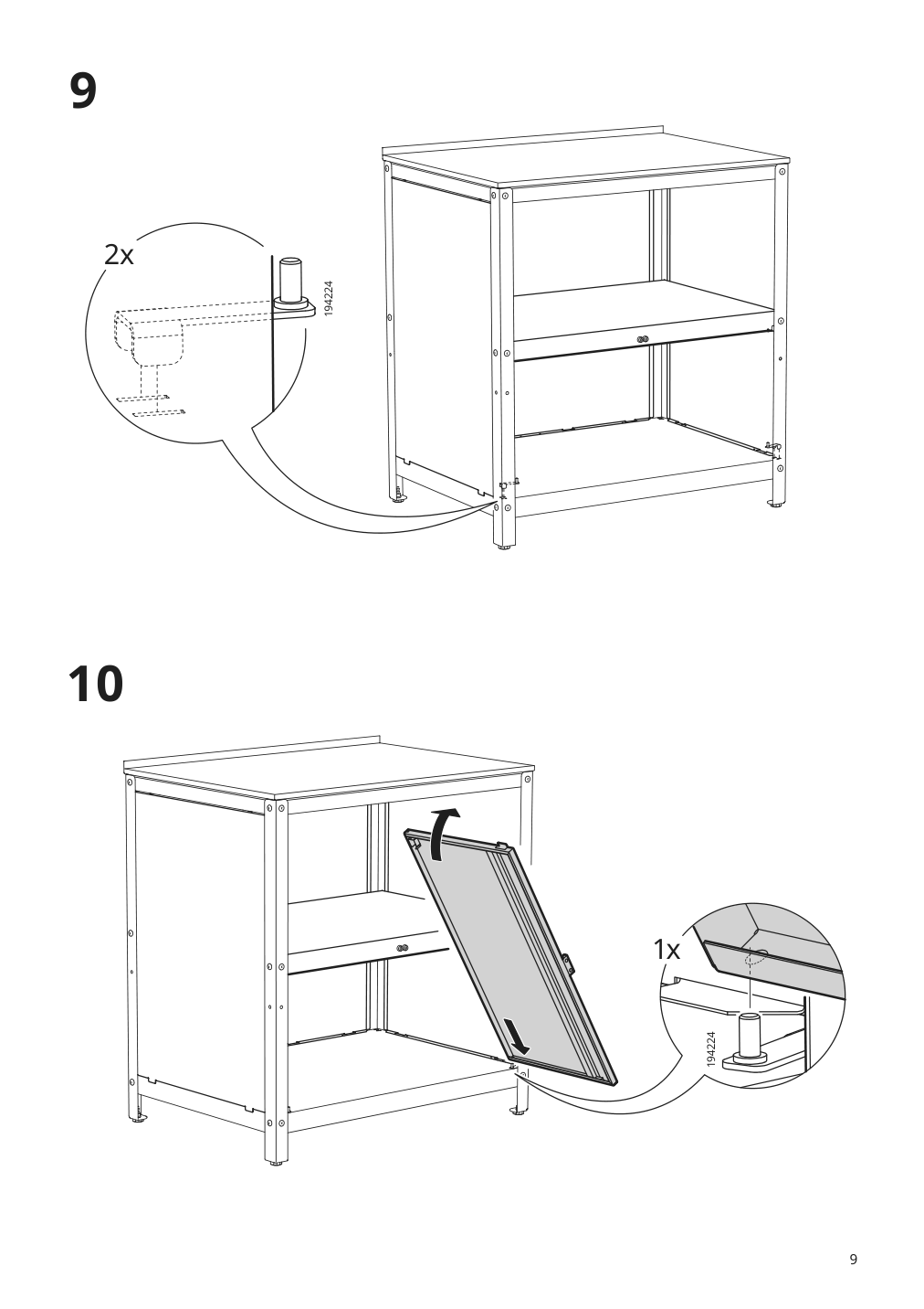 Assembly instructions for IKEA Grillskaer door side units back black stainless steel outdoor | Page 9 - IKEA GRILLSKÄR outdoor kitchen 394.222.64