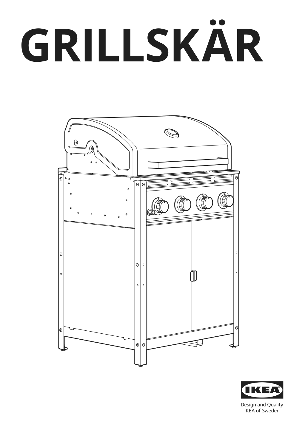 Assembly instructions for IKEA Grillskaer gas grill black stainless steel outdoor | Page 1 - IKEA GRILLSKÄR gas grill w kitchen island 895.049.69