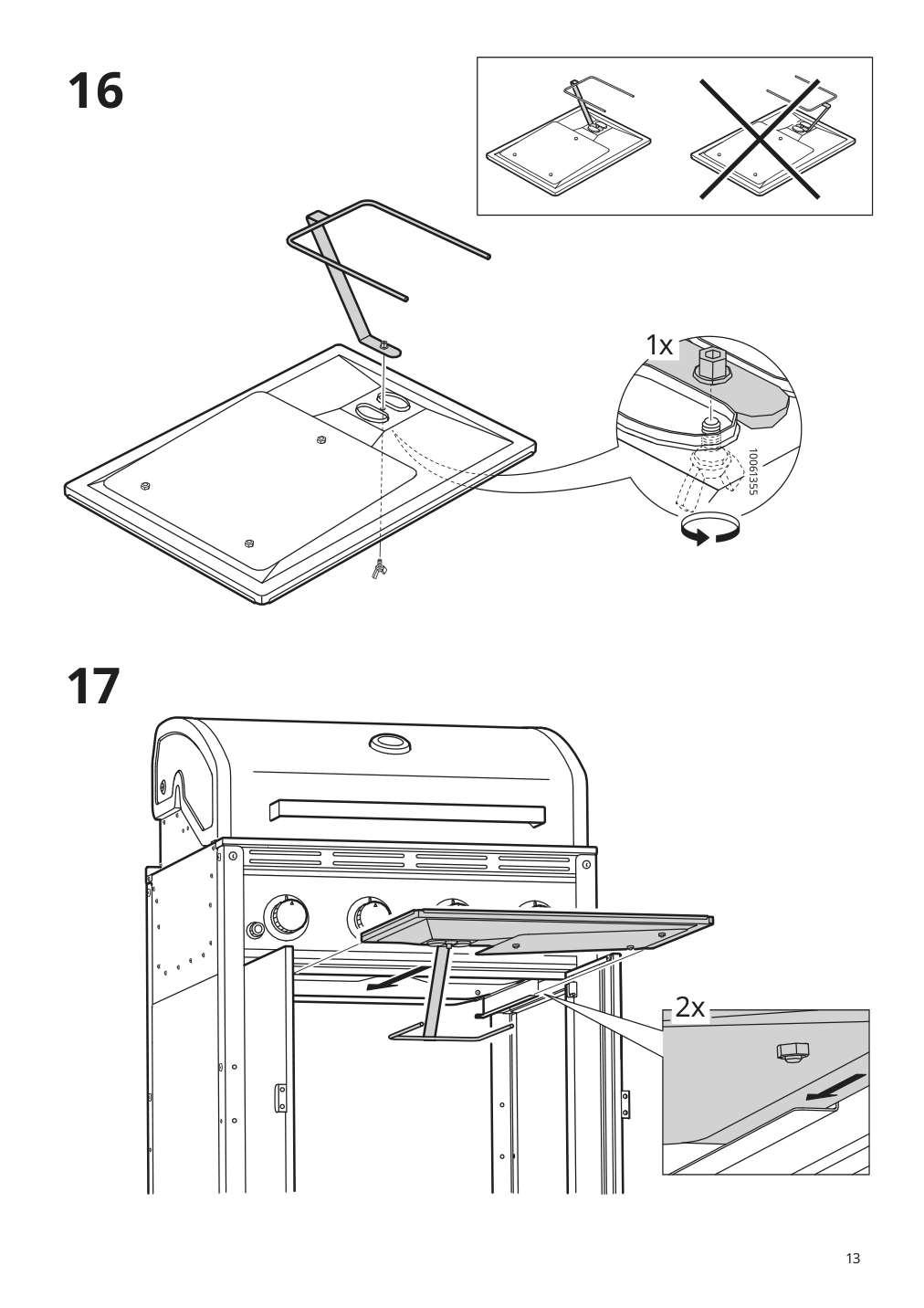 Assembly instructions for IKEA Grillskaer gas grill black stainless steel outdoor | Page 13 - IKEA GRILLSKÄR outdoor kitchen 394.222.64