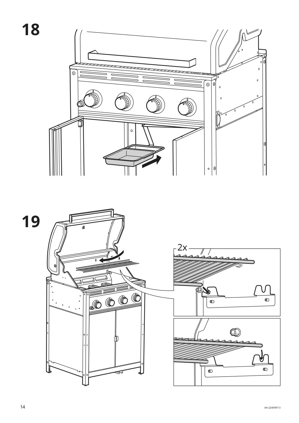 Assembly instructions for IKEA Grillskaer gas grill black stainless steel outdoor | Page 14 - IKEA GRILLSKÄR outdoor kitchen 394.185.73