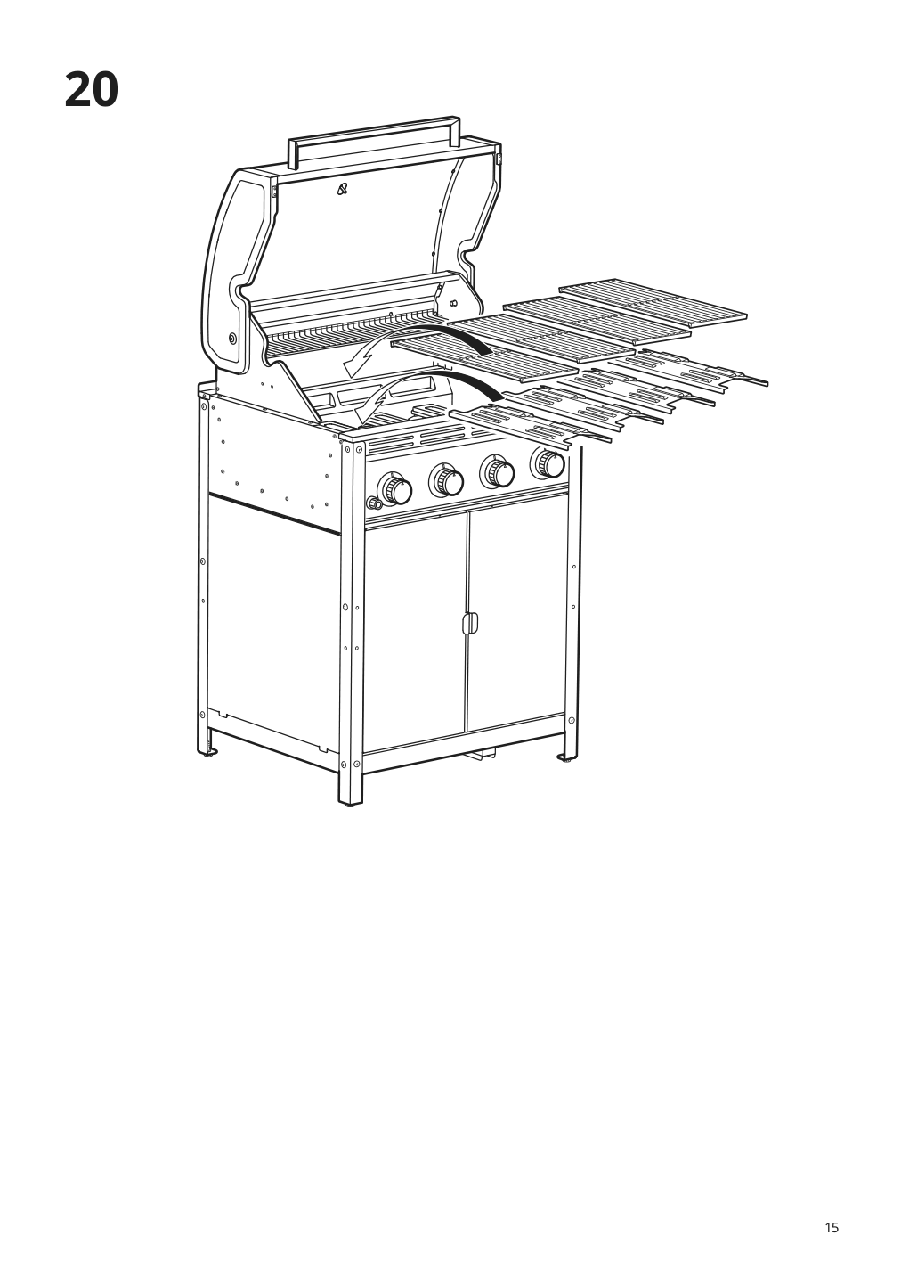 Assembly instructions for IKEA Grillskaer gas grill black stainless steel outdoor | Page 15 - IKEA GRILLSKÄR outdoor kitchen 494.185.39